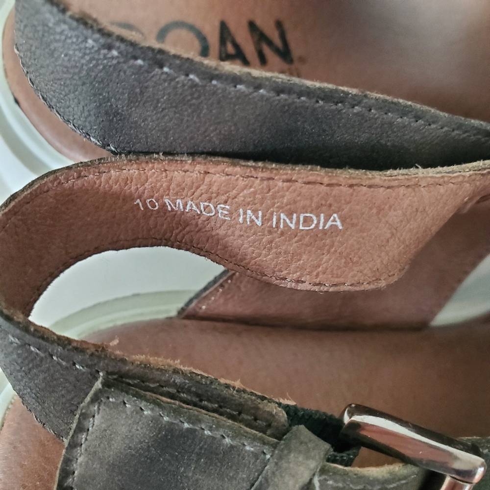ROAN by BED STU Sz 10 HALI Criss Cross Leather Upper Platform Sandals Buckle - Picture 9 of 14